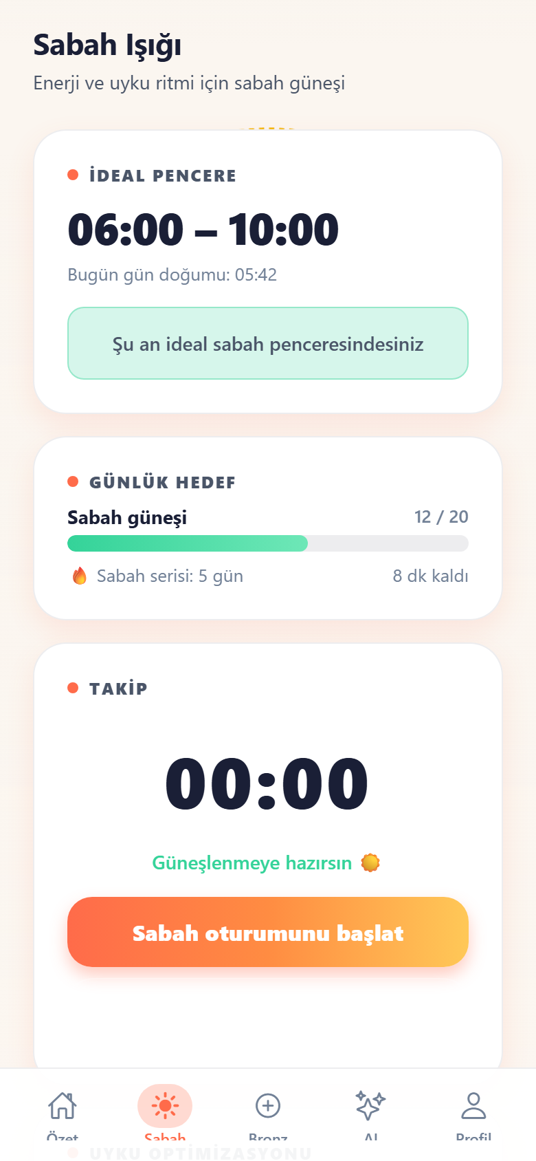 Sabah ışığı ekranı