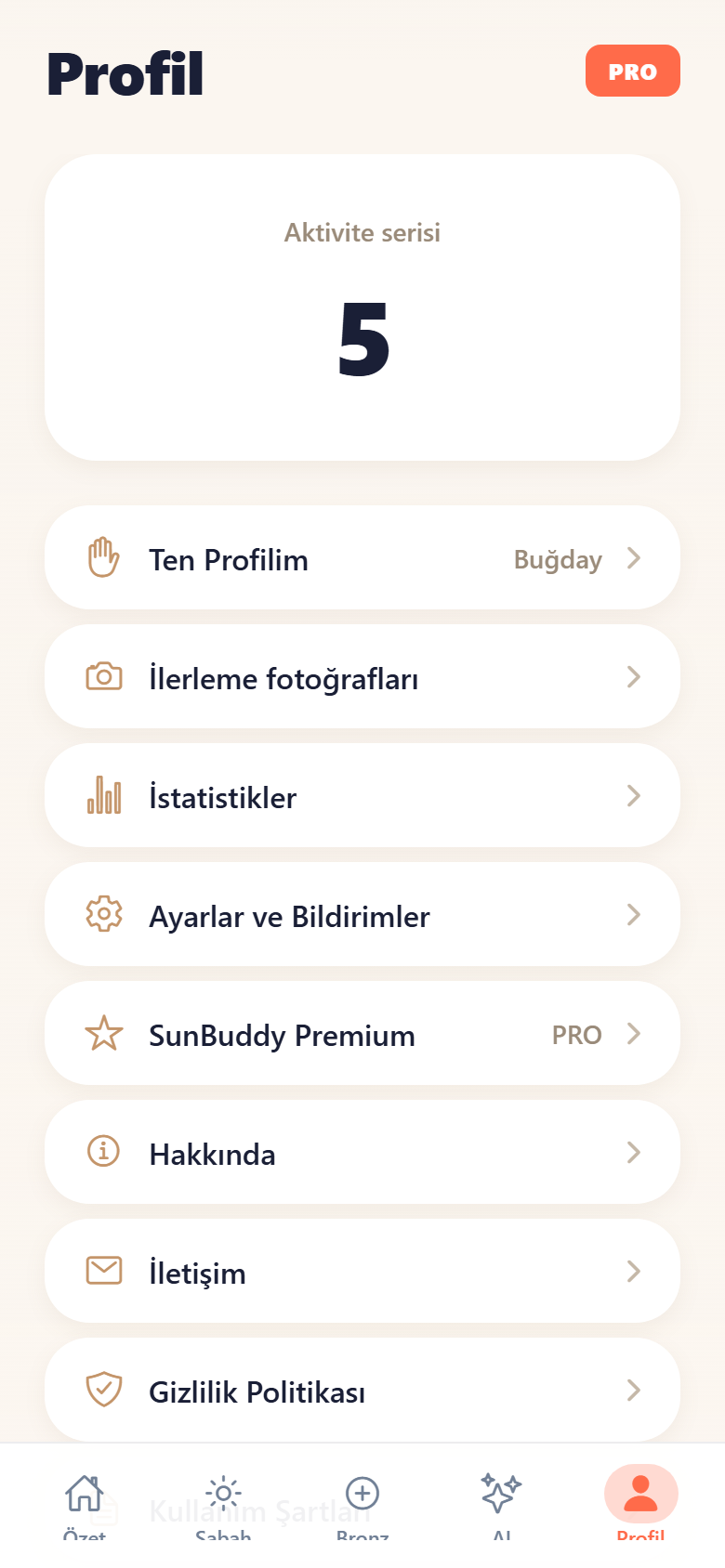 Profil ve kişiselleştirme